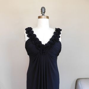 Maggy London Ruffled Black Cocktail Dress